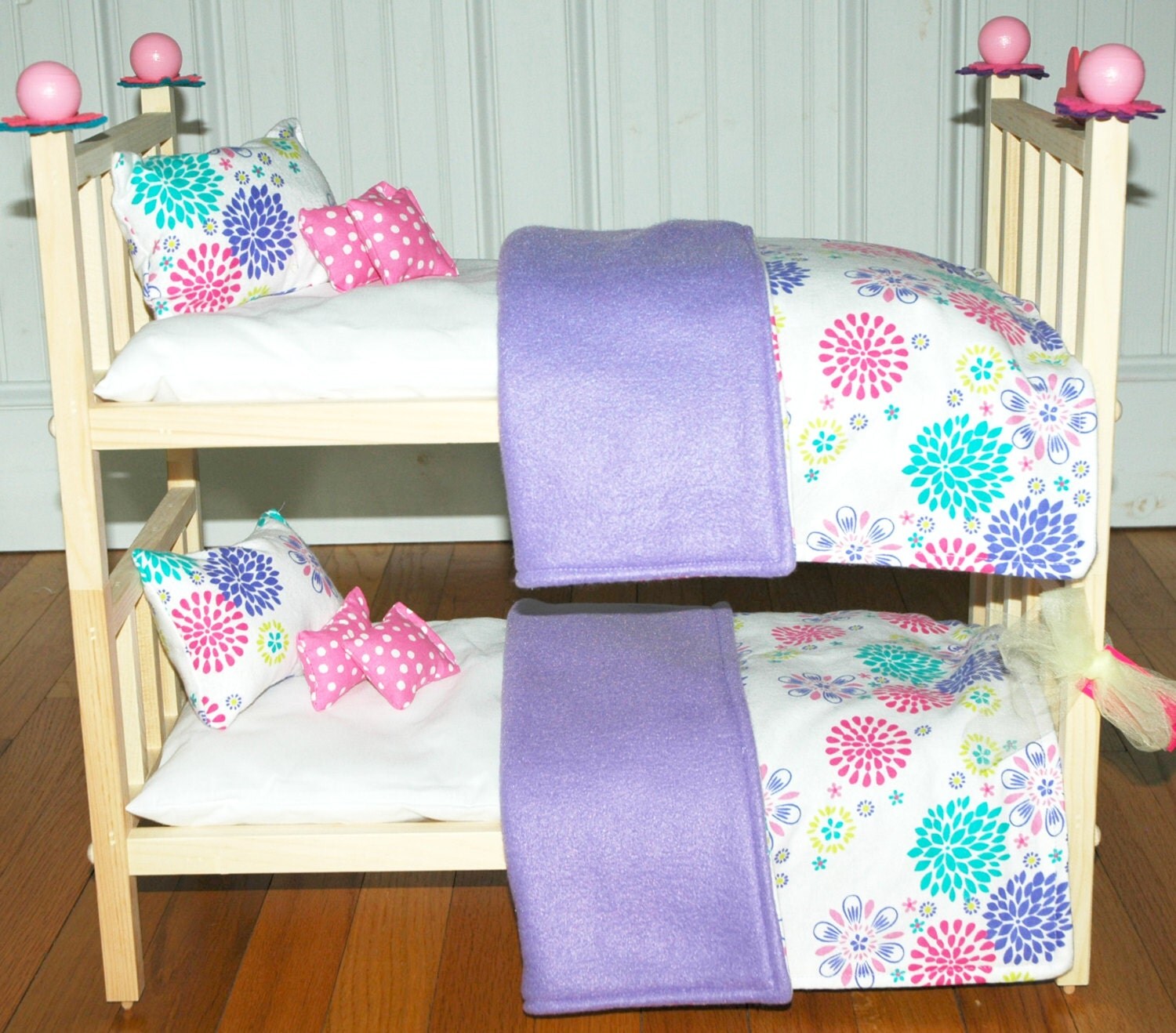 American Made Girl Doll Bed Doll Bunk Bed Wacky by GirlDollBeds