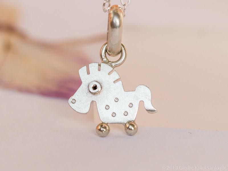Horse Pendant Sterling Silver Mini Zoo series