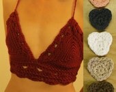 Burnt Lace Crochet Bikini / Halter / Gypsy Top CHOOSE YOUR COLOR