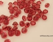 Set of 10 plastic maroon shank buttons, 13mm, mushroom shaped