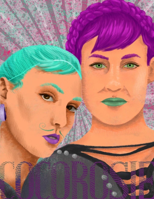 Cocorosie - 8 1/2 x 11 Illustration Print