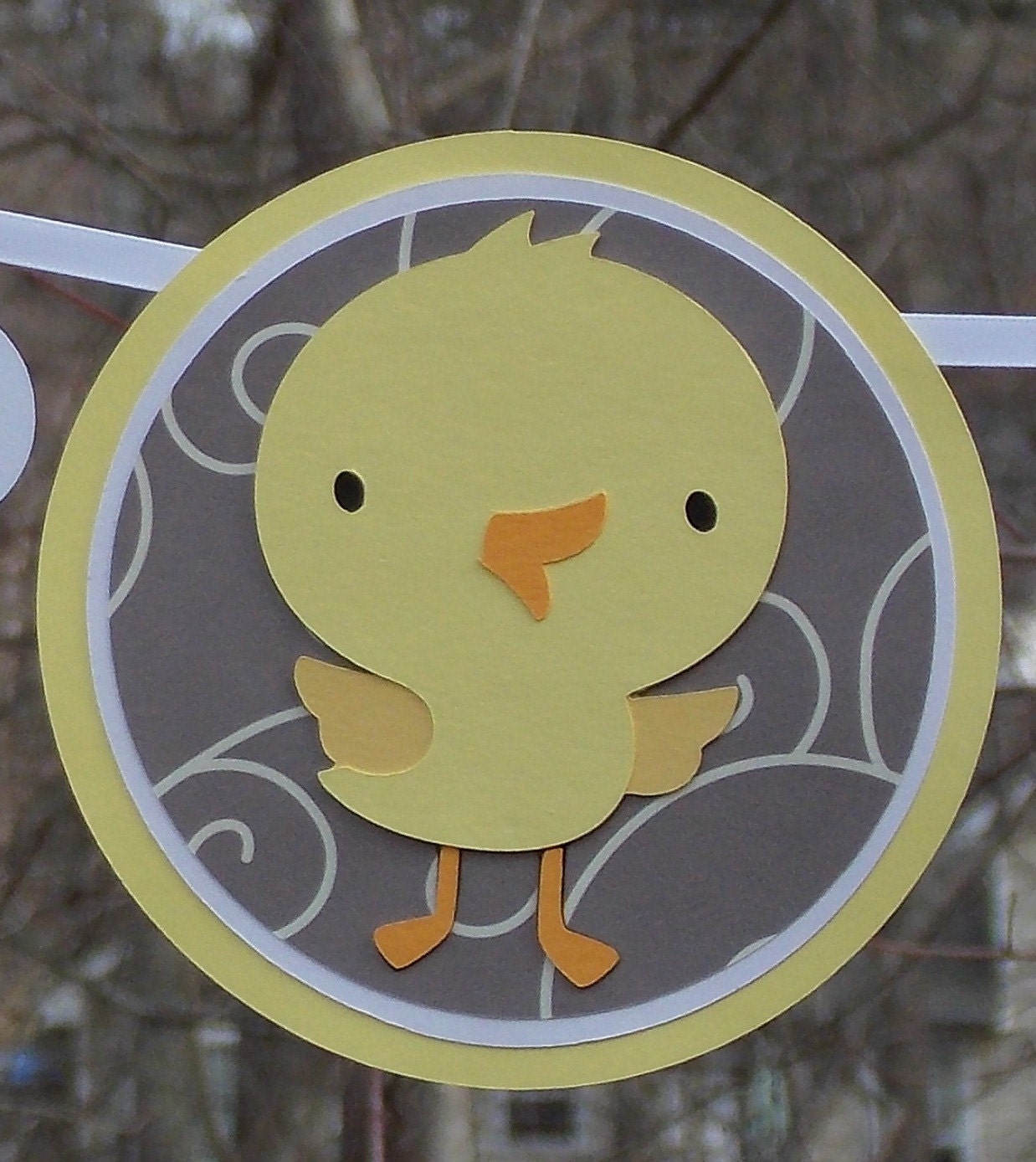 Duck "Waddle It Be" Baby Shower Banner ... MADE TO ORDER ... Yellow grey white polka dots swirls ... gender reveal ... adjustable Il_570xn