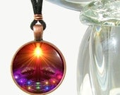 Psychedelic Necklace Chakra Jewelry Reiki Energy Art Pendant