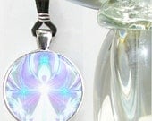 Crown Chakra Jewelry Violet White Necklace Unique Jewelry Reiki Pendant