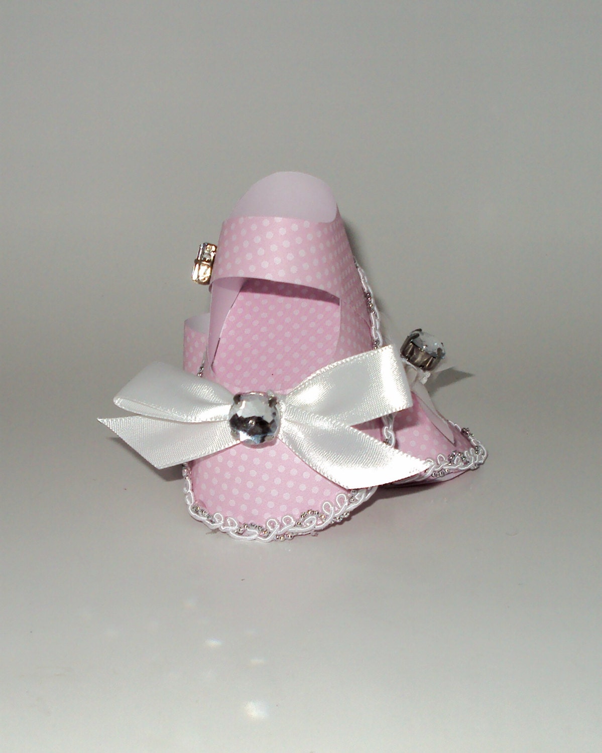 Paper Shoes Pink Polka Dots with Rhinestones Baby Girl Shoes