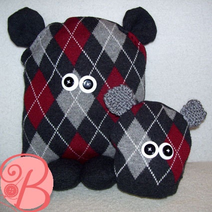 Unique upcycled softie-pillow - handmade - FREE newborn hat