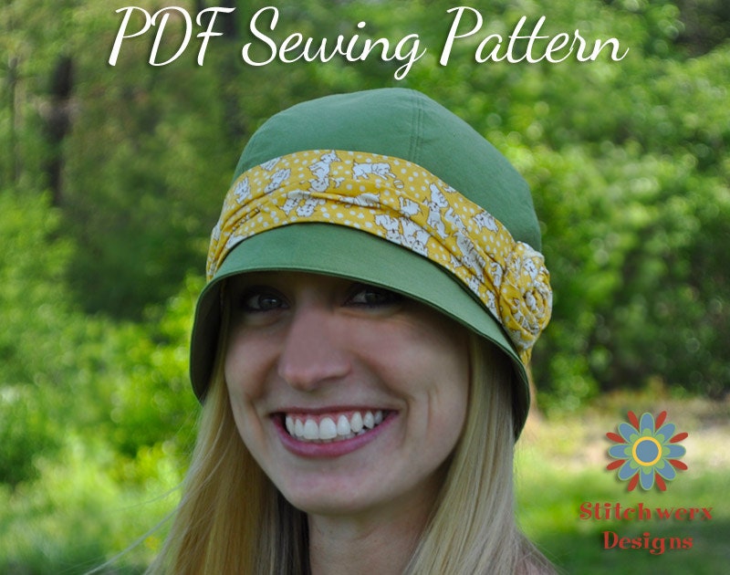 S110ADLT Azalea Hat PDF Sewing Pattern, Cloche, Retro, Vintage, Flapper, 1920s Hat, Digital Sewing Pattern