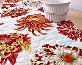 Quilted Table Runner Modern Floral