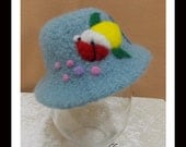 Baby Hat-21FREE SHIPPING, Baby Girl, Handmade, Felted, Cloche, Embellished, Accessories, Children, Clothing, Gifts, New Baby, Cap, millinery