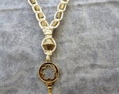 Spring into Spring Key Necklace (gold), Macrame