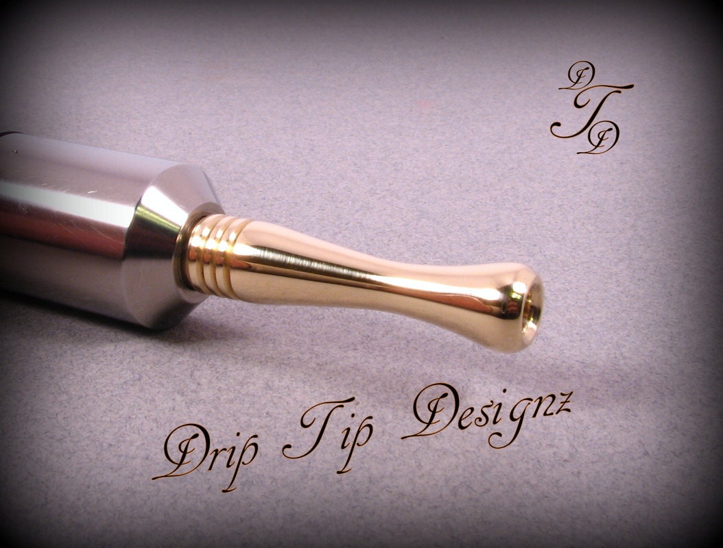 Brass drip tip. High polish and Solid brass 1.5" long. B7