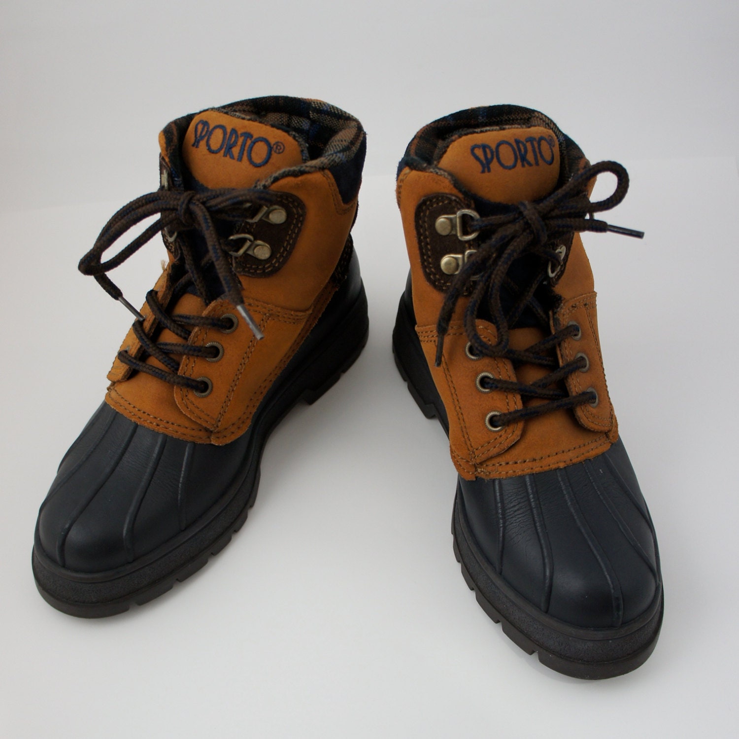 Vintage 90's Sporto Women's Leather & Rubber Duck Boots - US Size 6