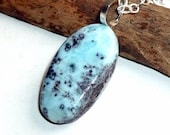 Blue Larimar Citrine Gemstone Necklace Sterling Silver Energy earthegy