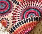 Heavy embroidered thick bohemia fabic / Rose color / best for clothing and home decal / 242