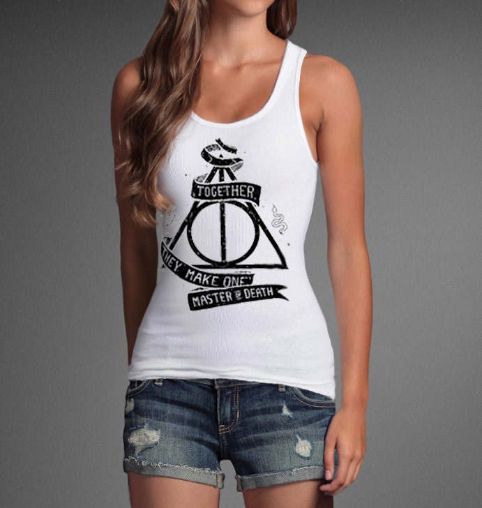 Deathly Hallows Harry Potter Retro Geek College -shirt Women's Girl's Ladies Tank Tshirt Tee