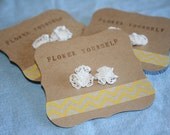lace earrings - ivory vintage lace stud earrings