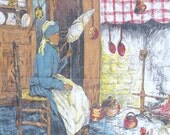 Rustic French Vintage Tea Towel from 1973