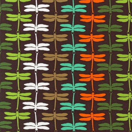 One Yard-Fancy Flight from Nancy Mims for Robert Kaufman-Dragonflies in Garden