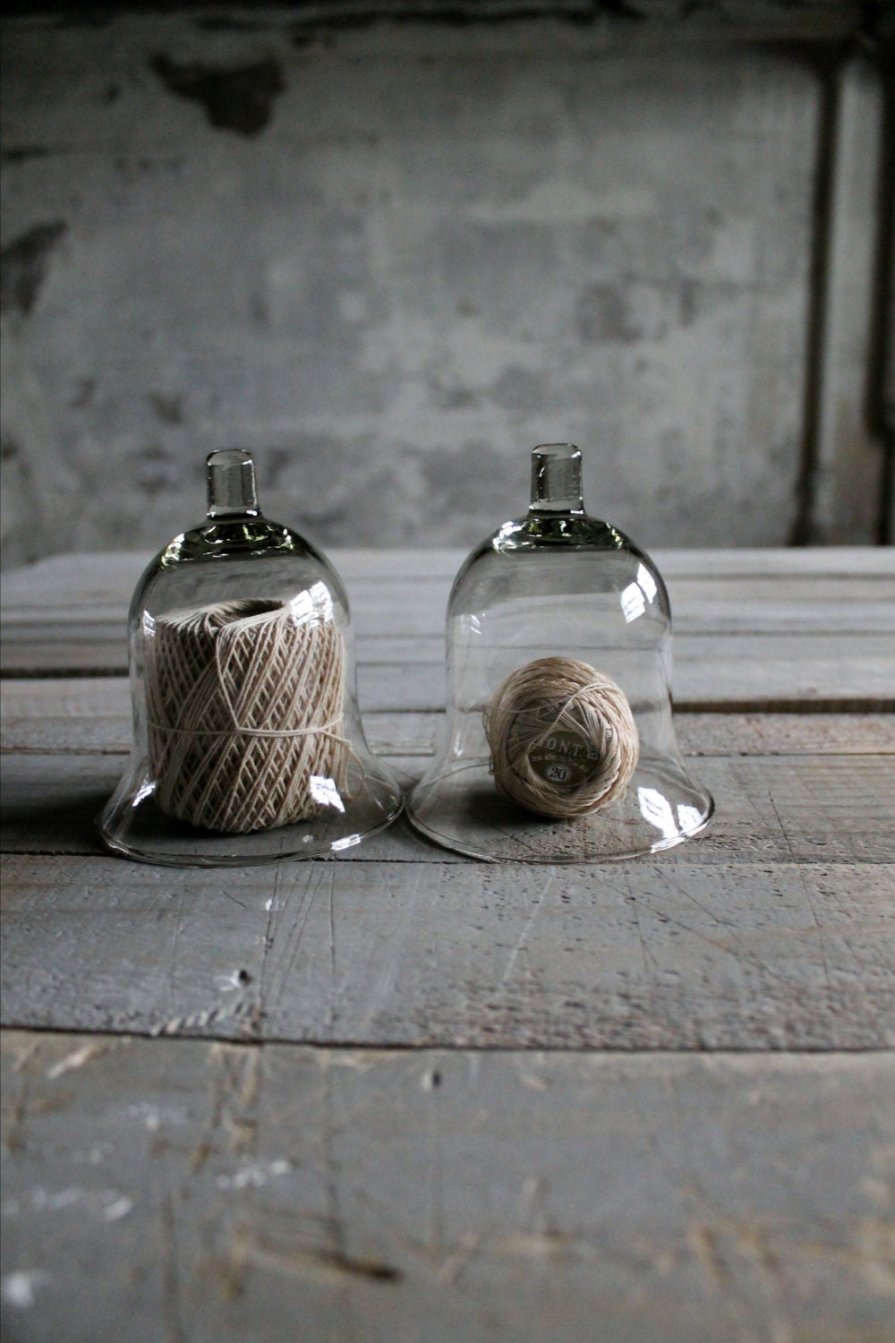 2 Bell Shape Glass Cloches