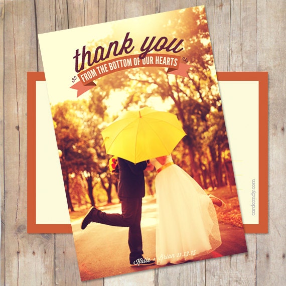 Wedding Thank You Postcard, Wedding Thank You, Wedding Thank You Card, Printable Thank You Card - Banner