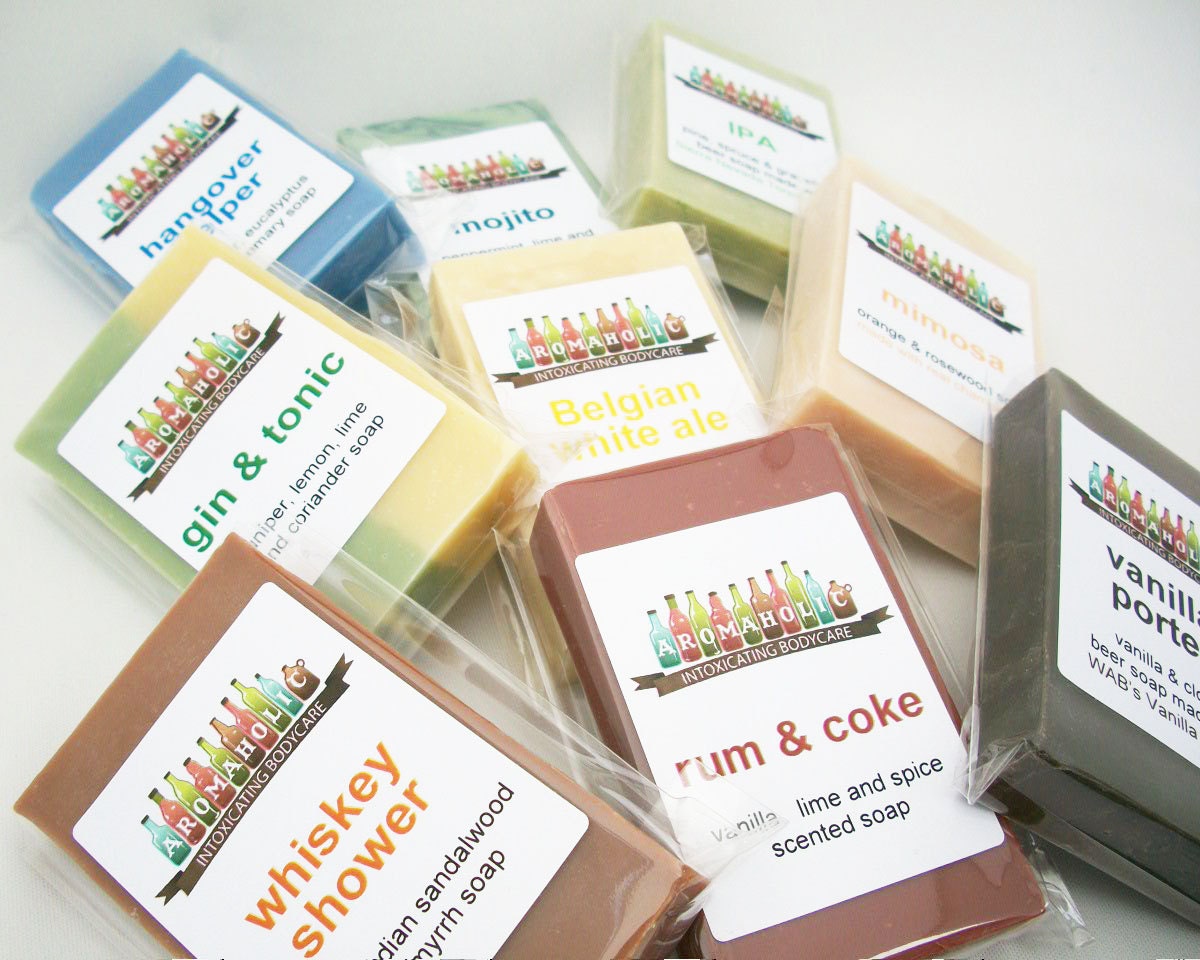 Bender Pack - 3 soaps from Aromaholic - beer soap whiskey soap wine and more