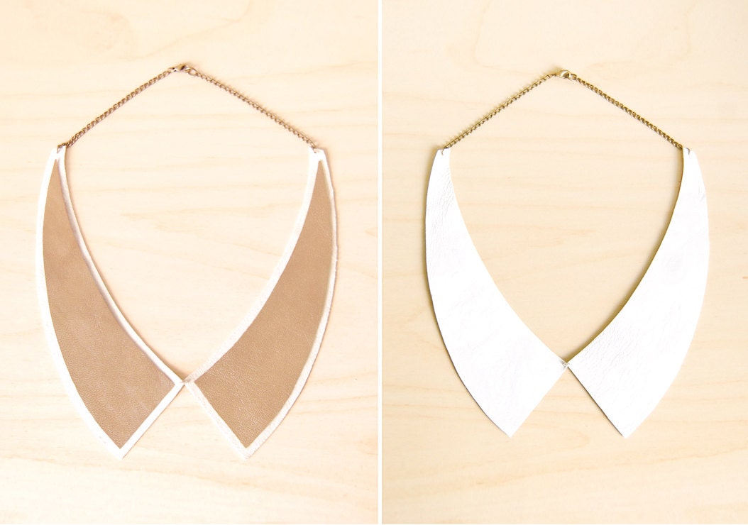 Alexa -- Reversible Leather Peter Pan COLLAR Necklace
