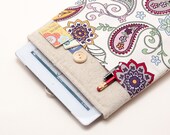 Ipad Case. Ipad bag. Ipad sleeve. Ipad cover with flowers pocket and button closure. Ipad 2 cover padded