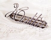 Miss Hattie - Antique Victorian Silver Sweetheart Name Pin circa 1890 in need of TLC or Detash Rescue