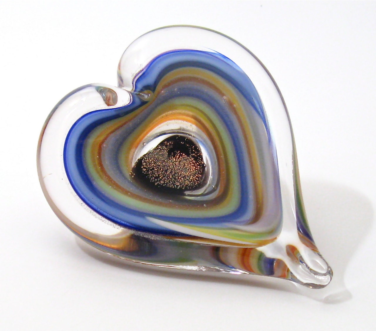 GLowing Heart Dichroic Glass/ Spiral H24