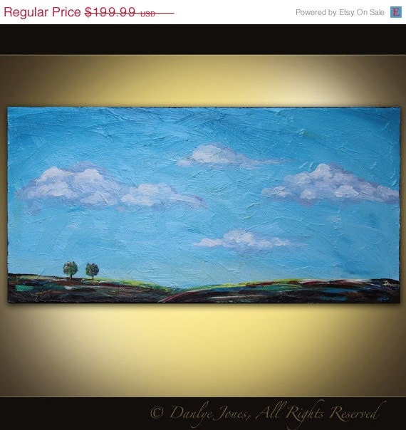 Landscape Painting original acrylic on canvas 36 x 18
