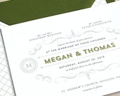 Vintage Monogram Wedding Invitation-Bold Unique Modern AVERY