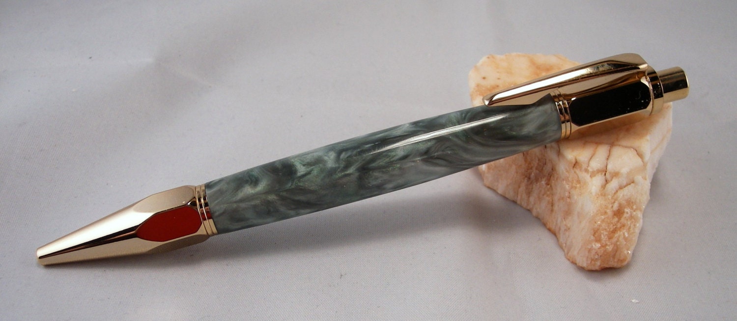 Handmade "Creme de Mint" Vertex Click Ballpoint Pen