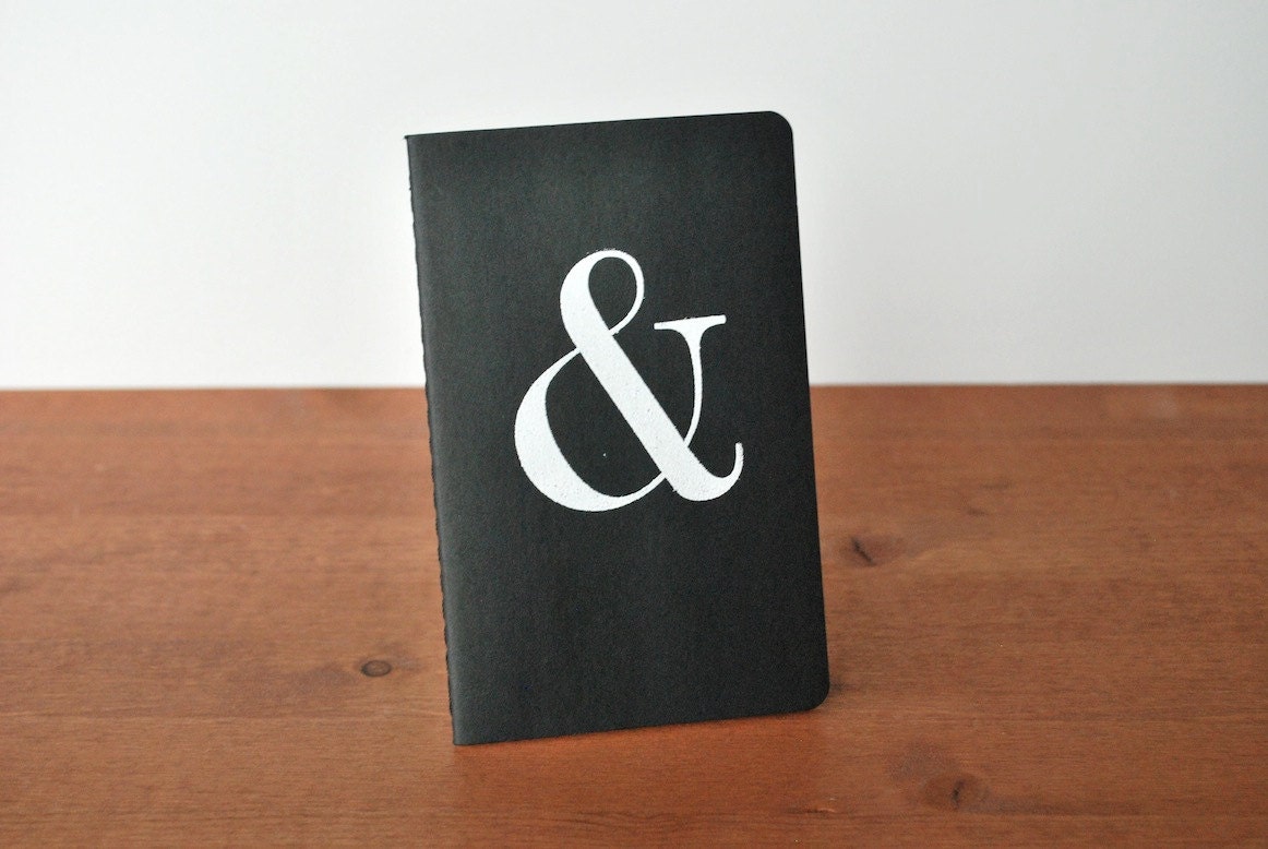 black handmade journal: ampersand