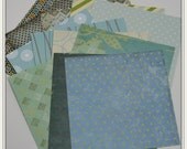 6 x 6 Paper Pack Blue Variety Polly's Paper Stack for Scrapbook & Card Making, Paper Crafts 12 sheets