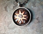 Bohemian Pendant, Necklace, Round Copper Sun