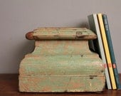 CLEARANCE Item Rustic Distressed Large Cream Carved Candle Stand/Holder