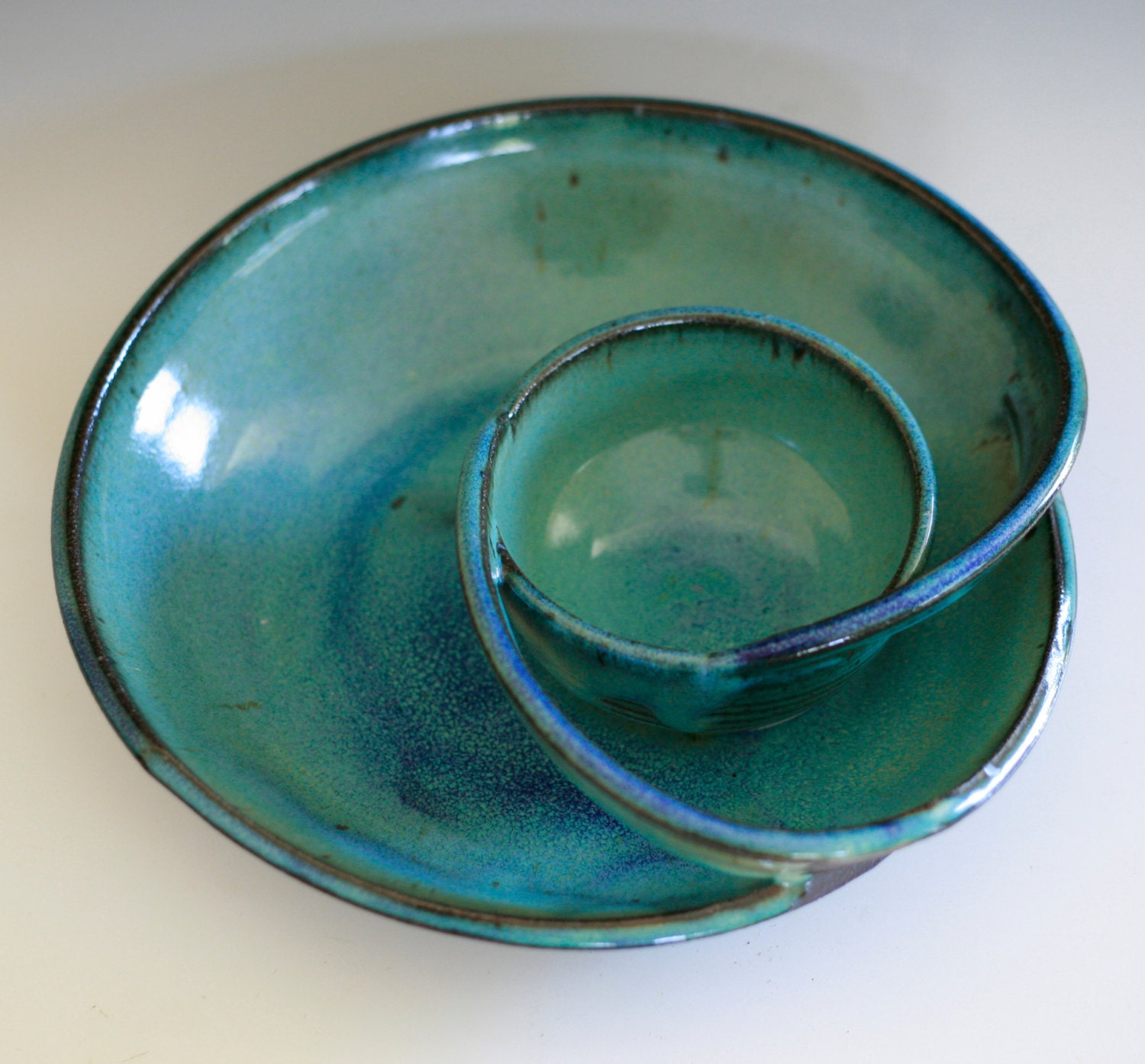 Chip and Dip, handmade ceramic dish, ceramics and pottery