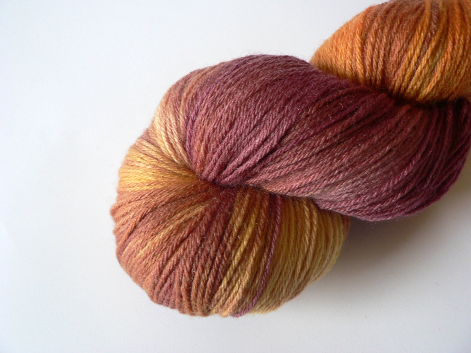 Handpainted Fingering Weight Merino Silk Sock Yarn- Golden Grapes 440 yards