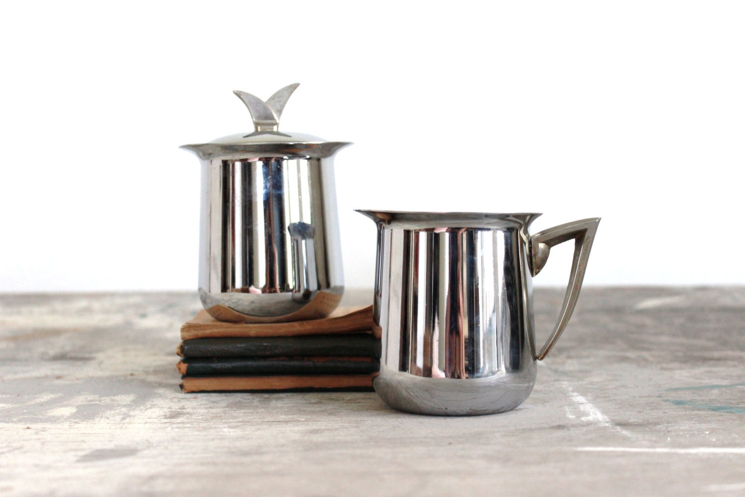 vintage Kromex cream and sugar set