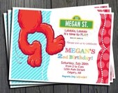 Little Red Monster Birthday Invitation - FREE Thank You Card Included Il_170x135