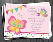 Butterfly Birthday Invitation - FREE Thank You Card included Il_170x135