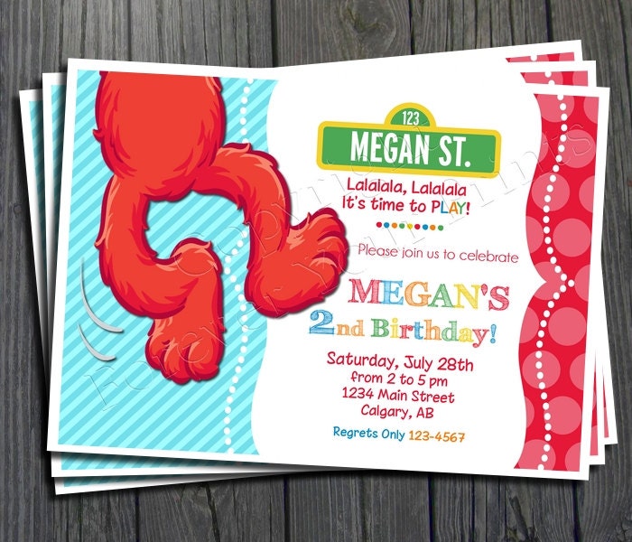Little Red Monster Birthday Invitation - FREE Thank You Card Included Il_570xn
