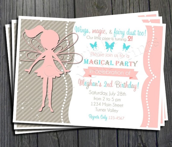Fairy Birthday Invitation - FREE Thank You Card included Il_570xn
