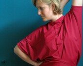 bat sleeve evening dress in fuchsia