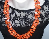 Coral Look Statement Necklace Free Ship