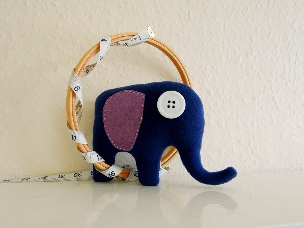 Navy Blue & Purple Elephant Plush Toy