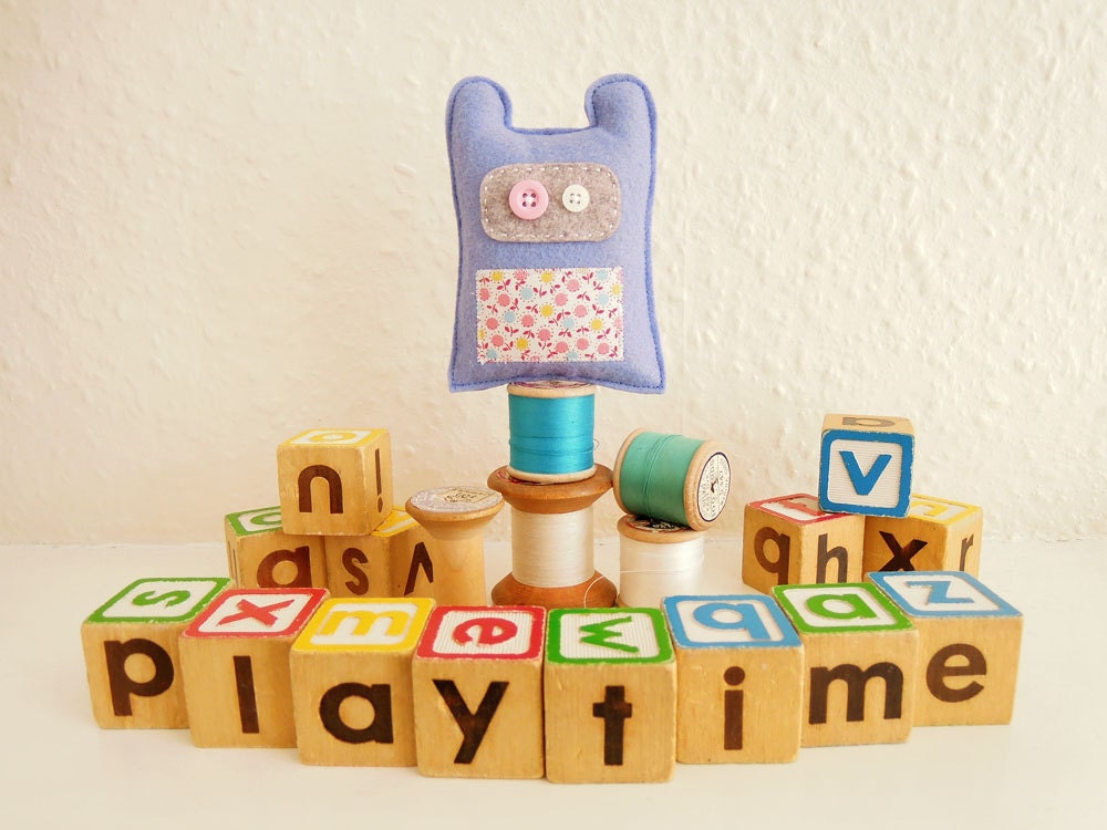 Lavender & Grey Miniature Monster Plush Toy