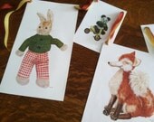 Large Banner-Vintage Animal Original Illustrations Garland-circa 1970 Childrens Wall Hanging
