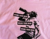 Small Pink Drink Your Wine Fausto Coppi Cycling Tee
