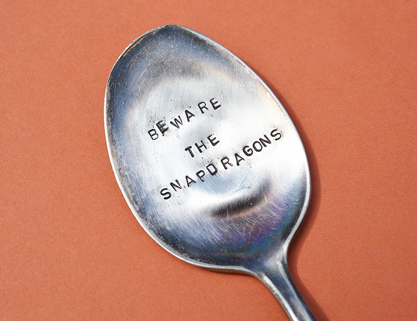 Beware the Snapdragons Garden Marker Hand Stamped Personalized Plant Marker by the Copper Fox